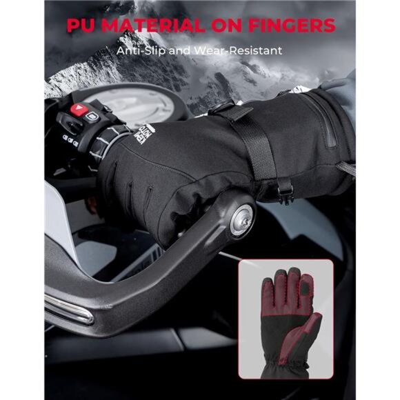 New Heated Motorcycle Gloves for Men and Women 7.4V 2500mAh, Touchscreen, - Picture 5 of 7